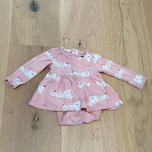 Tea Collection Pink Baby Dress with Cat Print